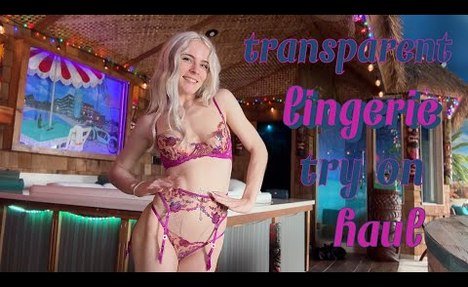4K Transparent Metallic Lingerie Try-On (Honey Birdette Whitney Rainbow)