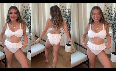 two-piece swimsuit TRY ON HAUL | LINGERIE TRY-ON | TINY  string bikini HAUL 4K Try on Haul Transparent Trend New  tankini