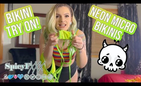 Micro neon  bathing suit video review and Try On Haul | SpicyFXXX