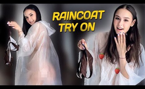 [4K USA] NEW sweet BIKINI/LINGERIE SET, VERY TRANSPARENT RAINCOAT vlog! TRY ON HAUL AND MORE IDEAS