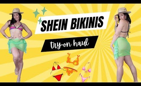 4K  microkini Try-On Haul. Shein Bikinis video review