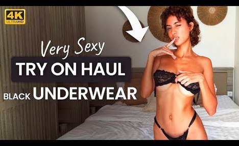 Ultimate black Transparent Lingerie Try-On Haul | sweet & Classy Look in 4K