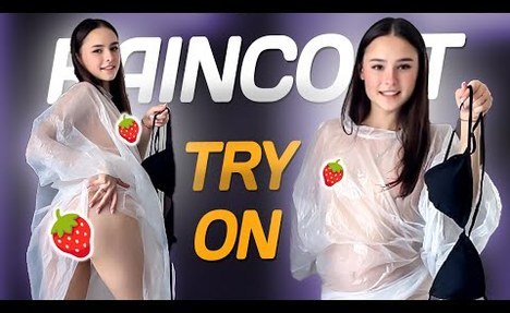 [4K USA]MY STYLISH FIND:CUTE bitch IN RAINCOAT!TRANSPARENT TRY ON HAUL AND MORE IDEAS!NO BRA!NO PANTS