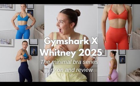 NEW GYMSHARK X WHITNEY SIMMONS 2025 video AND TRY ON HAUL - MINIMAL BRAS, FLARES, tights & SHORTS