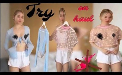 see through/transparent | lingerie try on l transparent try on haul |  two-piece swimsuit try on haul cleaning 4K
