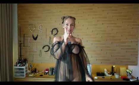 [4K]  black sheer dress, [4K TRY ON HAUL]