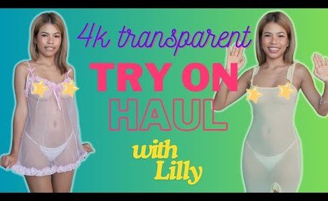 [4K] Transparent Try On Haul 2025 | Boudoir Sheer Lingerie & Tight Yellow Dress