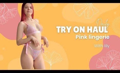 [4K Try on Haul] Get ready with me | Pink lingerie Try on haul with Lily