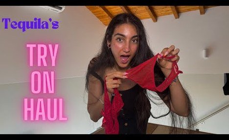 TRY ON HAUL | TRANSPARENT red LINGERIE  with Tequila