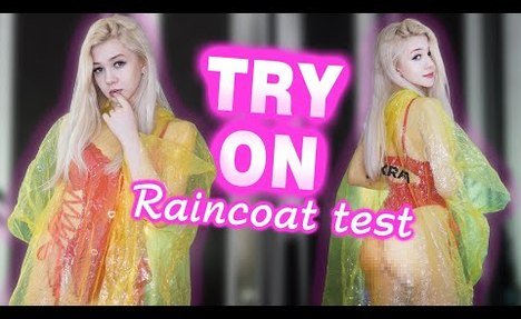 [4K USA] YELLOW TRANSPARENT RAINCOAT video