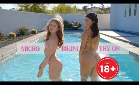 MICRO  two-piece swimsuit TRY-ON HAUL WITH MY gf