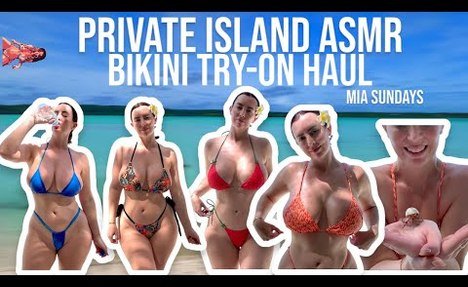 SHEIN tiny  string bikini try on haul | Private Island ASMR | Curvy body | Relaxing | movie 17
