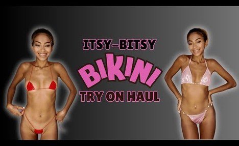 Innocent skinny bitch Tries On Tiny Bikinis