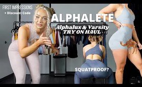 Alphalete NEW Alphalux & Varsity Collection Try On Haul First Impressions, alphaland | #activewear
