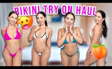 SUMMER  bathing suit try on haul // Thick Japanese lady //  tankini vlog