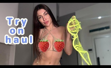 See through transparent lingerie | transparent try on haul | lingerie try on haul transparent 4k