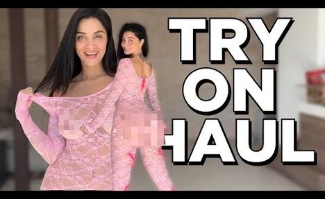 IN FASHION WITH A SHEER LIGHT PINK BODYSUIT | TRY ON HAUL