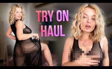 4K USA|NEW DELICATE VERY TRANSPARENT DRESS REVIEW!NO BRA,NO PANTY!Novelty SHEER+necklines=Wow Effect