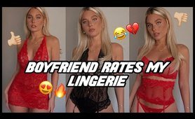 AMAZON undies TRY ON HAUL | boyfriend rates 1-10