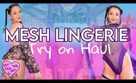 Mesh Lingerie Try On Haul ❤️ Transparent Mini Skirt