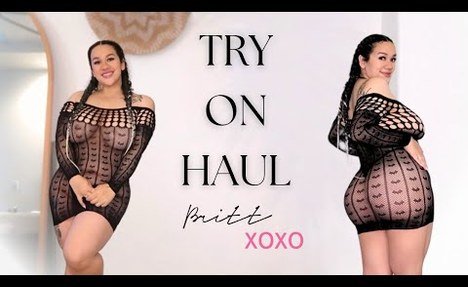 First Ever Lingerie Try On Haul | Sheer Poster girl Dress | Britt Xoxo