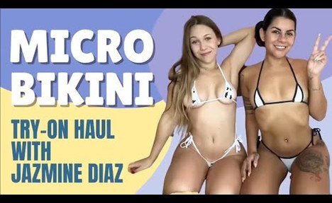 Micro bikini Try On & video  Feat  Jazmine Diaz