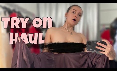 [4K] See-Through Try On Haul | Transparent ebony Dress with Klara Si