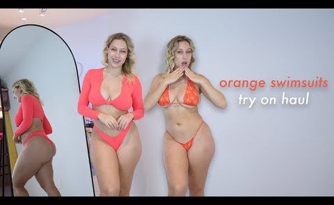 Orange Swimsuits Try On Haul & video review
