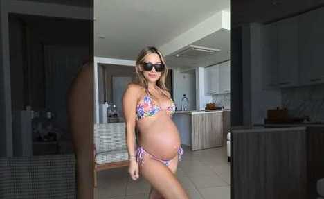 beachwear Try On Haul #pregnant #haul #belly #twins #baby #preggy
