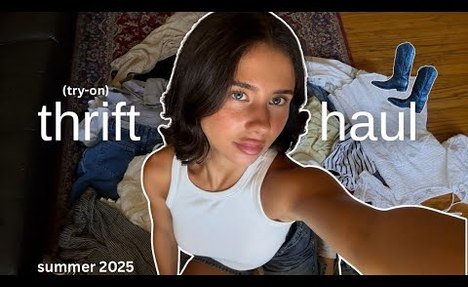 gigantic TRY-ON THRIFT HAUL for summer 2025 | tanks, skirts, dresses + more! ⭐️