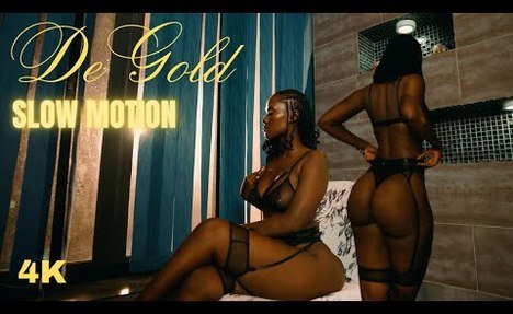 Experience DeGold in Slow Motion in Femme Noire Lingerie | 4K