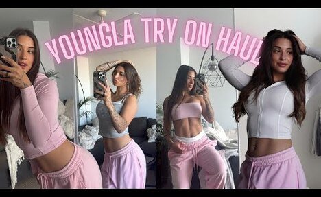 YOUNGLA for her TRY ON HAUL - bandeau leggings bras, y2k styled pieces, sweats, etc.