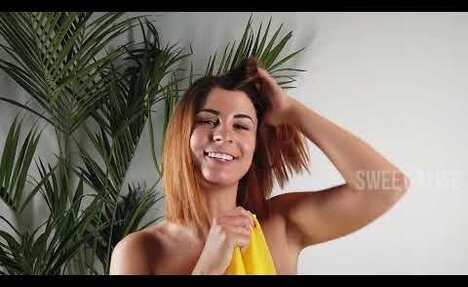 Experience cute Alise in Transparent Lingerie try on haul and Thong Try On Magic
