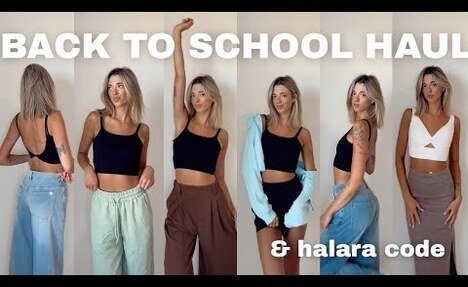 BACK TO SCHOOL HAUL FALL ESSENTIALS halara jeans, tights & discount code