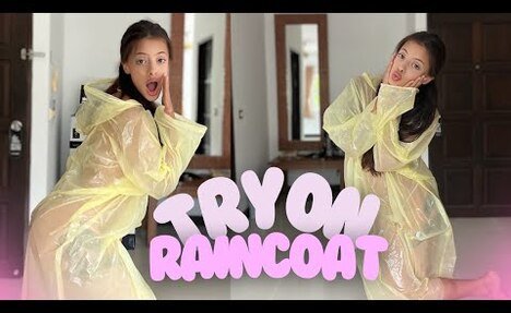 [4K USA] Raincoat Try-On Haul | Sunny Yellow teen Look