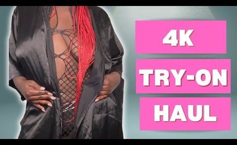 ebony 4K TRANSPARENT LINGERIE TRY ON HAUL | SEE THROUGH