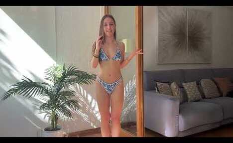 Flirty Bikini Try-On Haul Featuring a Stunning Young Model