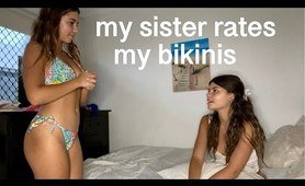 two piece try on haul // my sister rates my zaful bikinis