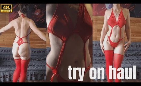 Seductive Sheer Lingerie Try-On Haul | Red Hues for 2026