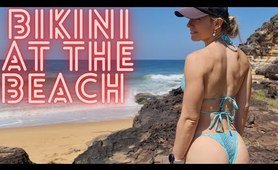 two piece bathing suit Try On At The Beach
