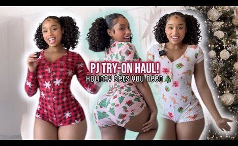 Adorable Holiday PJ Try-On Haul | Fashion Nova Lingerie