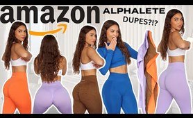 AMAZON SCRUNCH yoga pants TRY ON HAUL FT. SUNZEL | ALPHALETE AMPLIFY DUPES?!