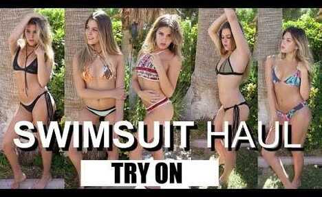 Bold & Daring Bikini Try-On Haul Featuring Transparent Lingerie