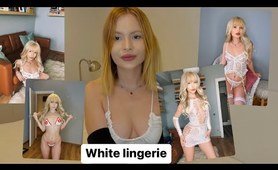 *SEXY* white lingerie try on haul