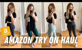AMAZON workout yoga pants review // Amazon tights try on haul