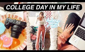 BUSY College Day in My Life | class, meetings, + halara flare tights try-on haul!