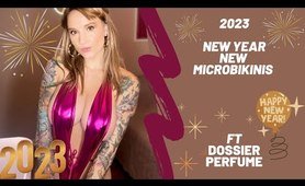 New Year Themed Micro beach costume Try On Haul ft Dossier Perfume