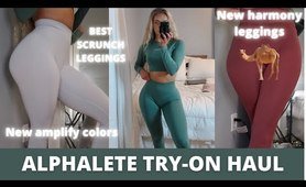 ALPHALETE TRY ON CLOTHING HAUL |AMPLIFY SCRUNCH & NEW HARMONY yoga pants *NOT SPONSORED*