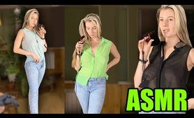 ASMR Beautiful girl Trying on transparent shirts unpacking l try on haul