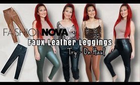 Fashion Nova Faux Leather tights Try-On Haul | Small-Midsize | Jenavie Christine